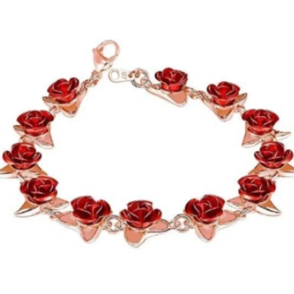 Rose Gold Rose Bracelet